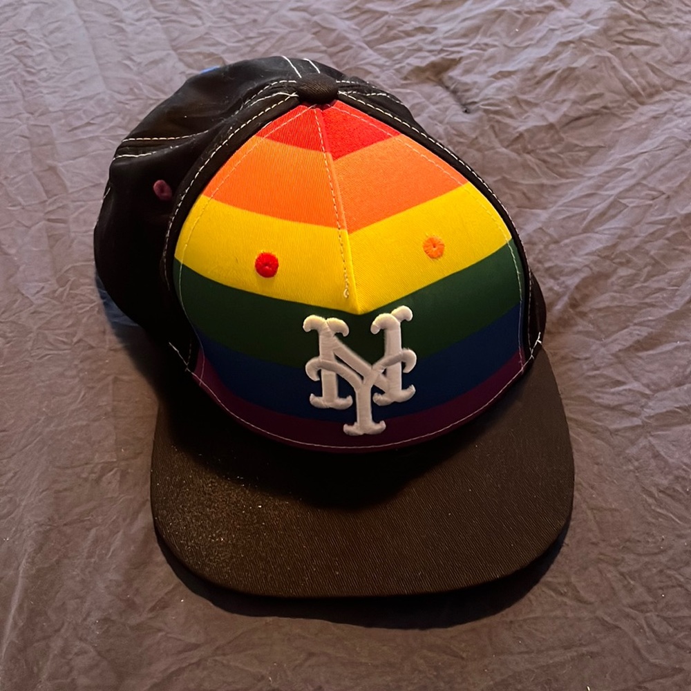 Unisex Pride - NY Mets Baseball Cap SnapBack strap back black rainbow